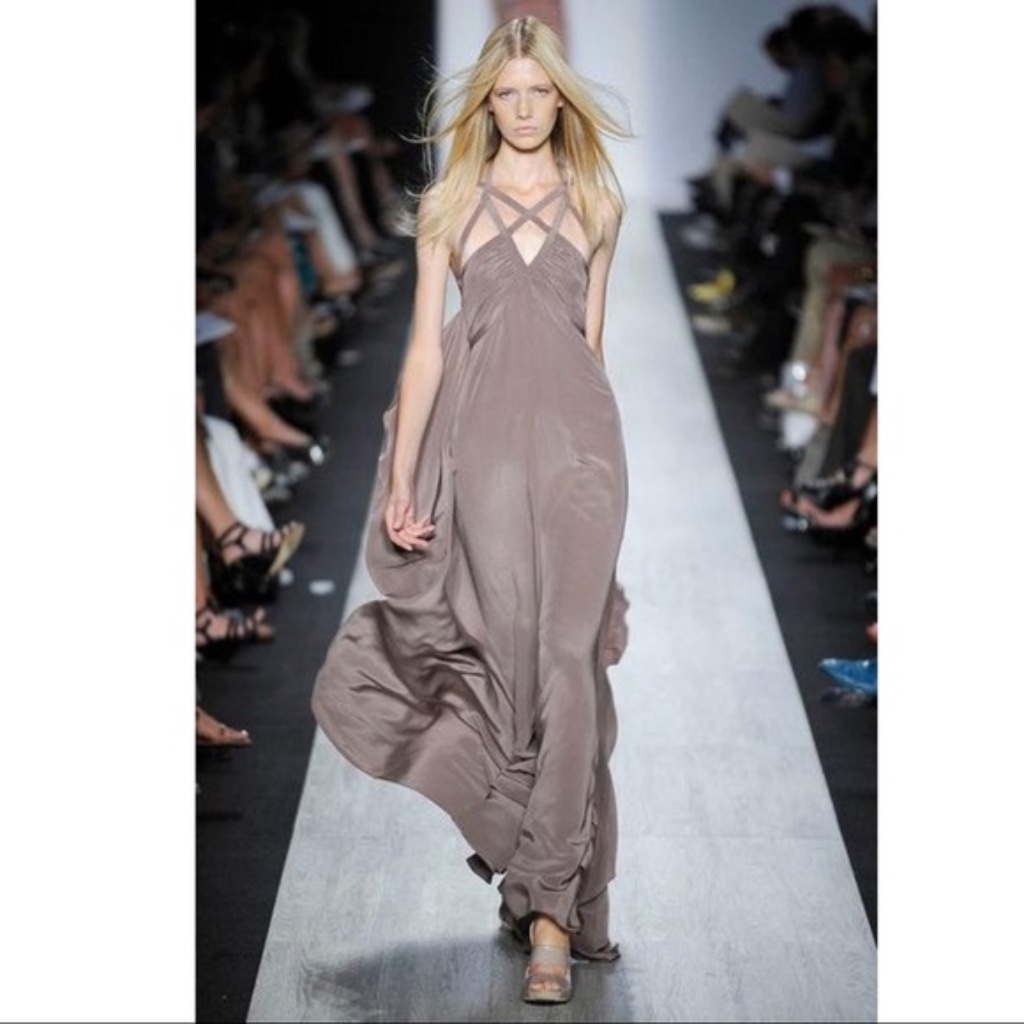 Bcbg Maxazria Runway Silk Jumpsuit In Taupe